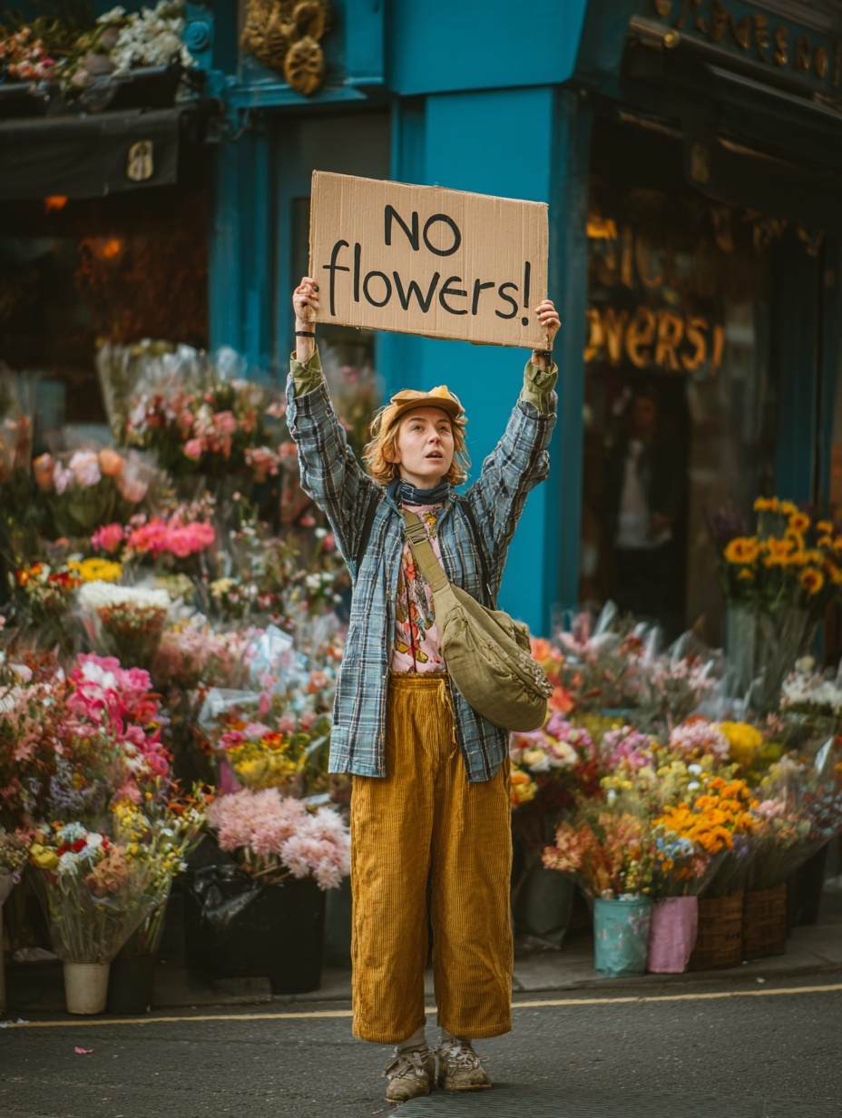 No Flowers activist