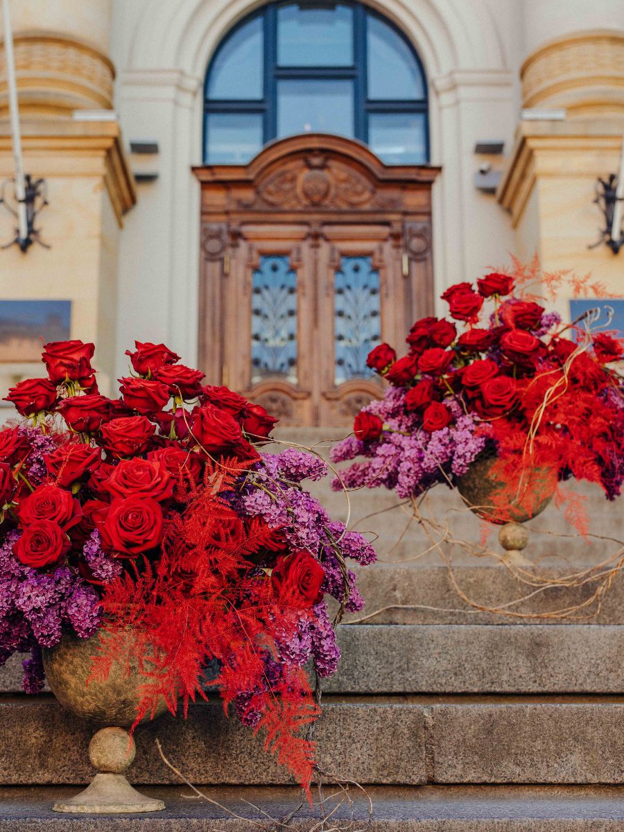 Graduation piece with Red Naomi Roses from Porta Nova by Sanita Cipruse