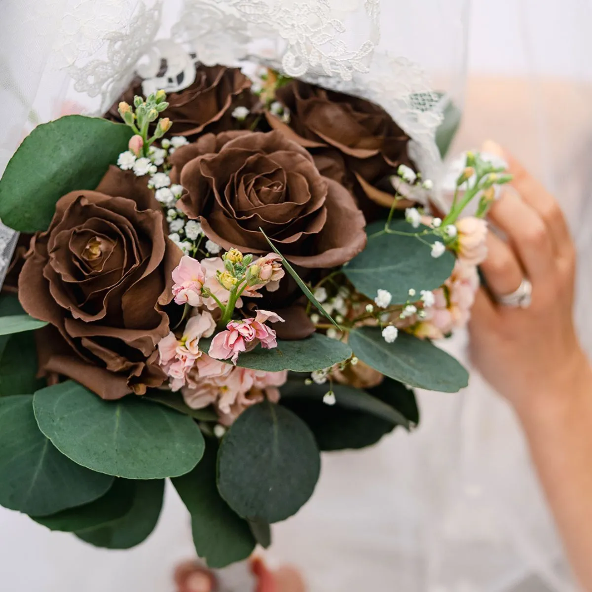 Brown tinted roses