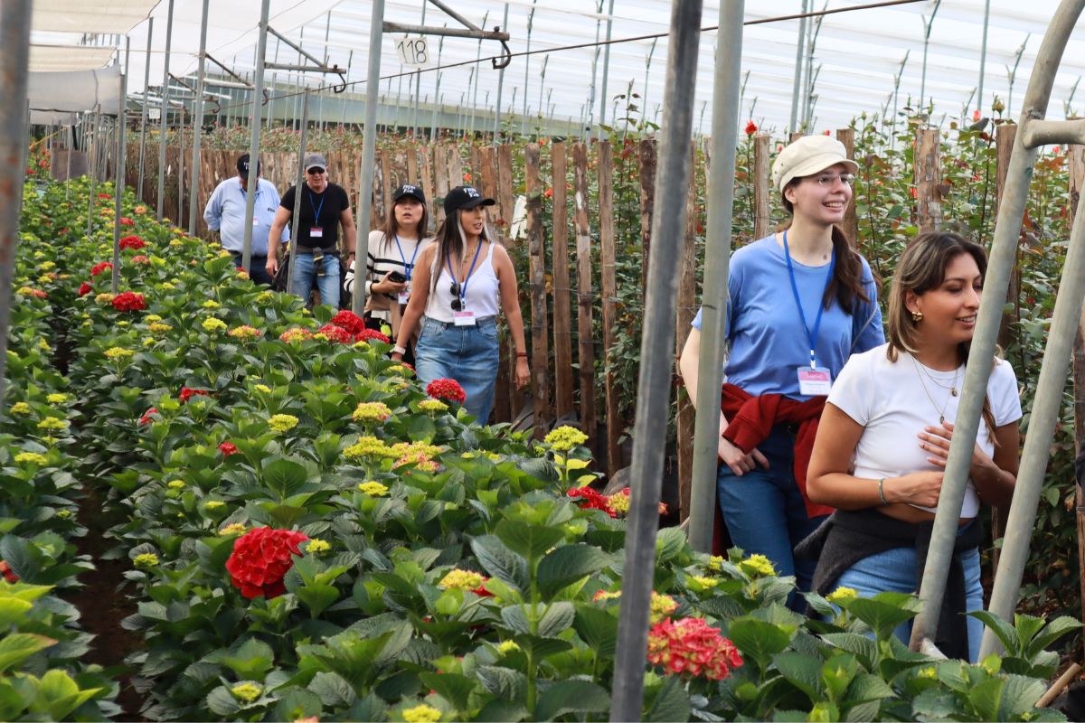 Visitors in an Ecuadorian farm