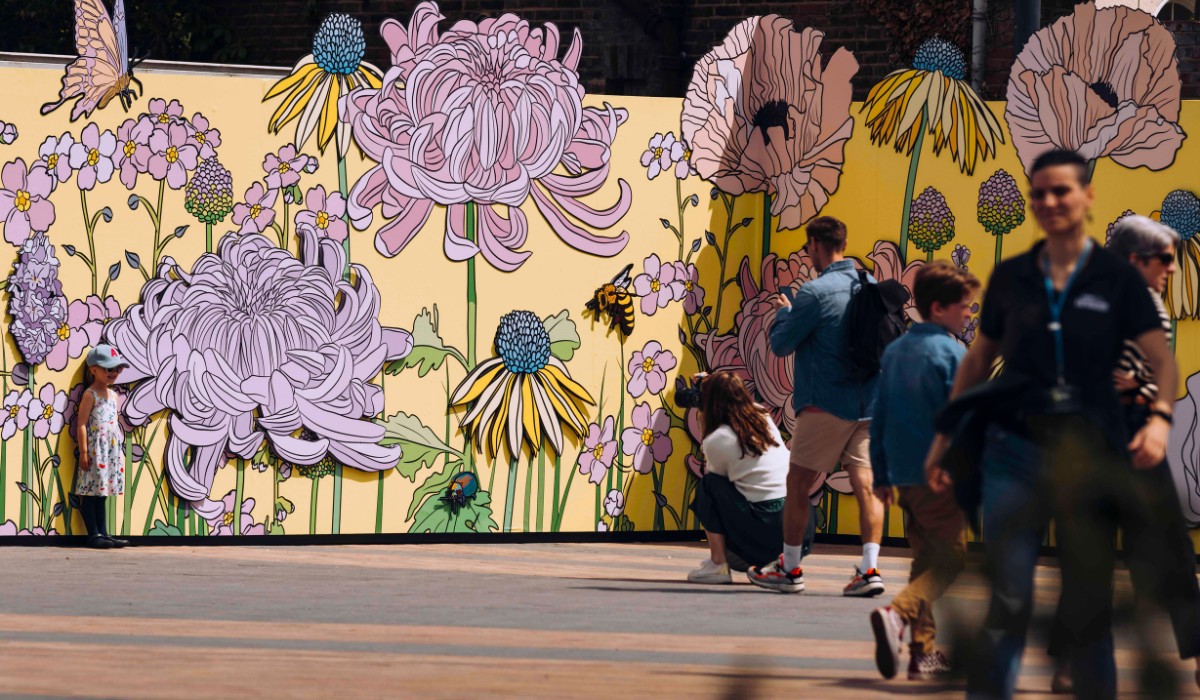 Graphic Rewilding, a British Art Initiative Founded by Lee Baker and Catherine Borowski, Sees the Duo Design Massive Flower Murals