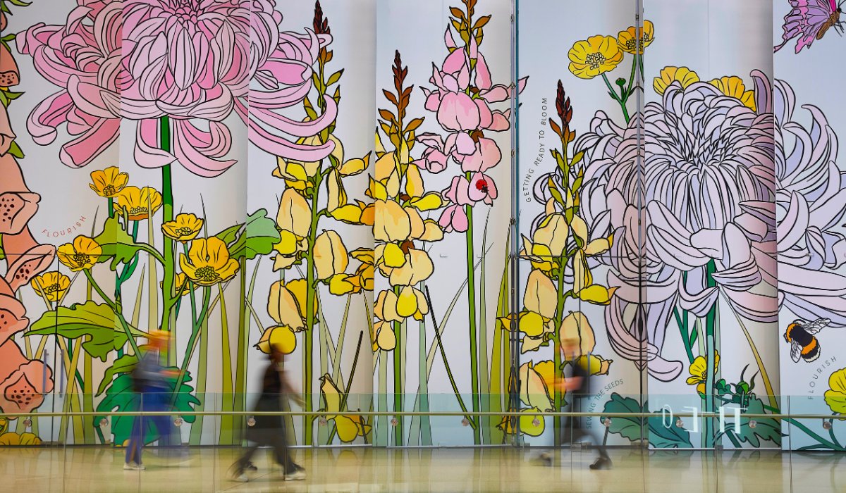 Graphic Rewilding, a British Art Initiative Founded by Lee Baker and Catherine Borowski, Sees the Duo Design Massive Flower Murals