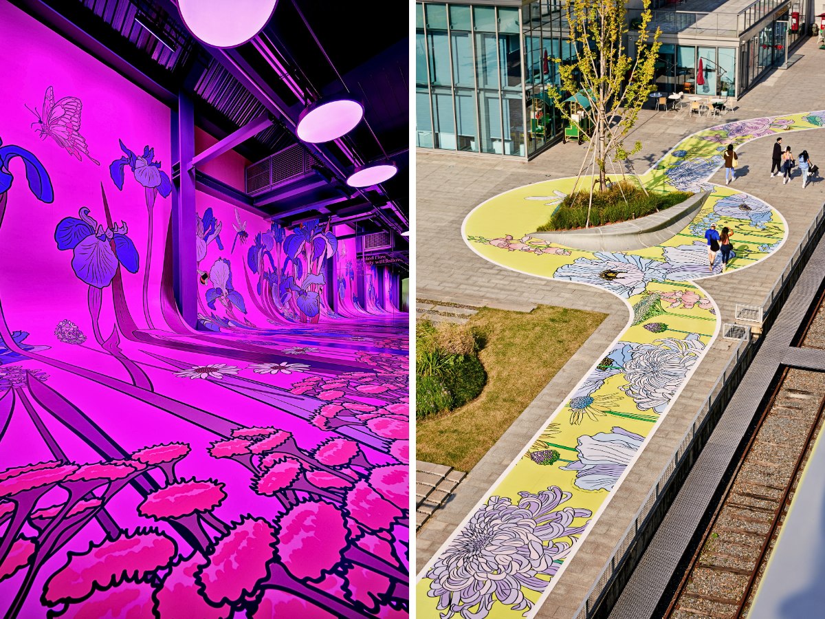Graphic Rewilding, a British Art Initiative Founded by Lee Baker and Catherine Borowski, Sees the Duo Design Massive Flower Murals