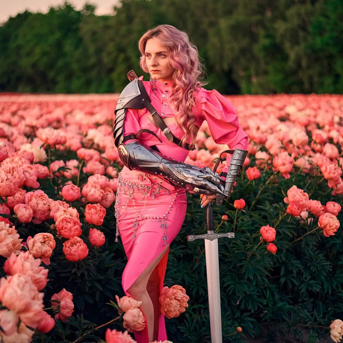 Anna Psy with peonies