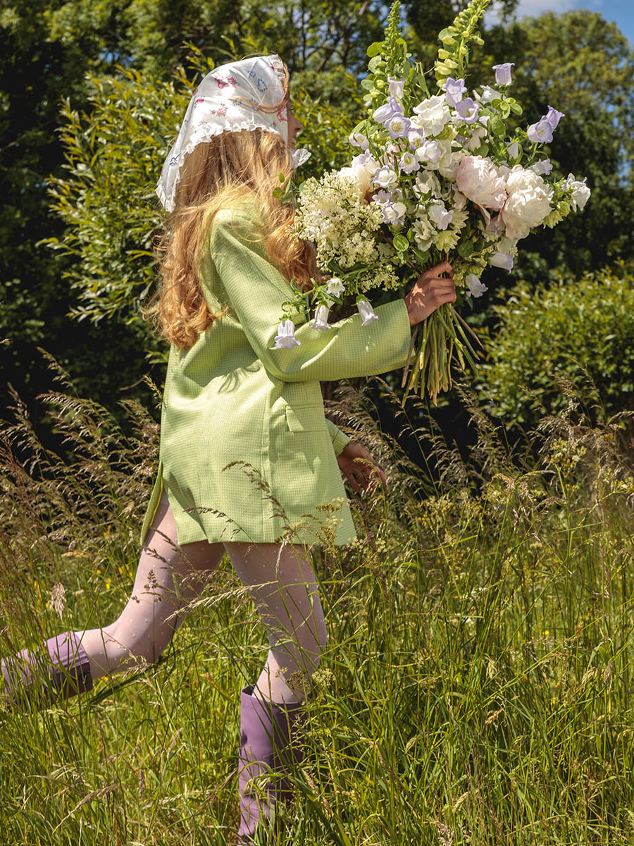 Campanula girl in field by Moniek Kuipers