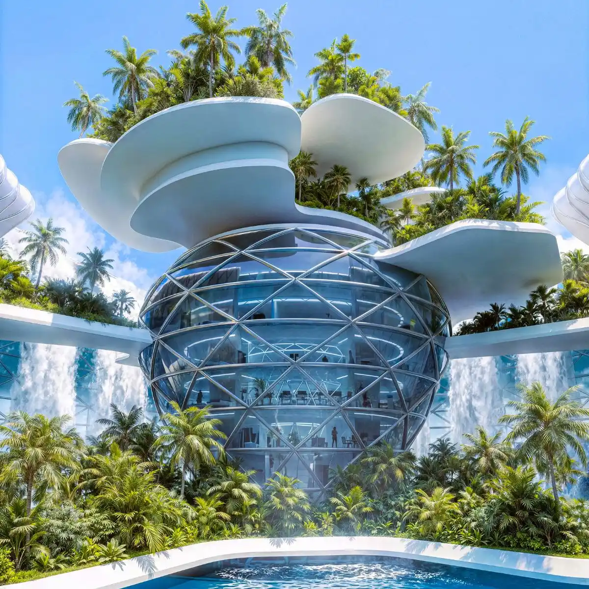 Baobab inspired architecture feature