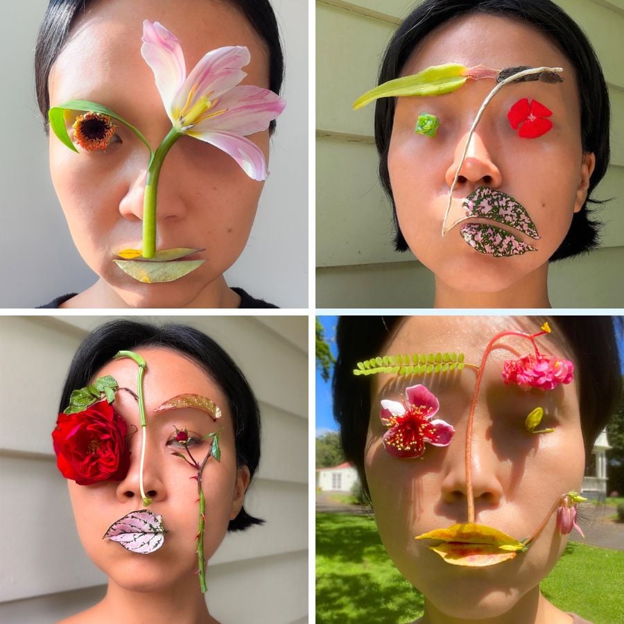 Different floral faces by Auber Art