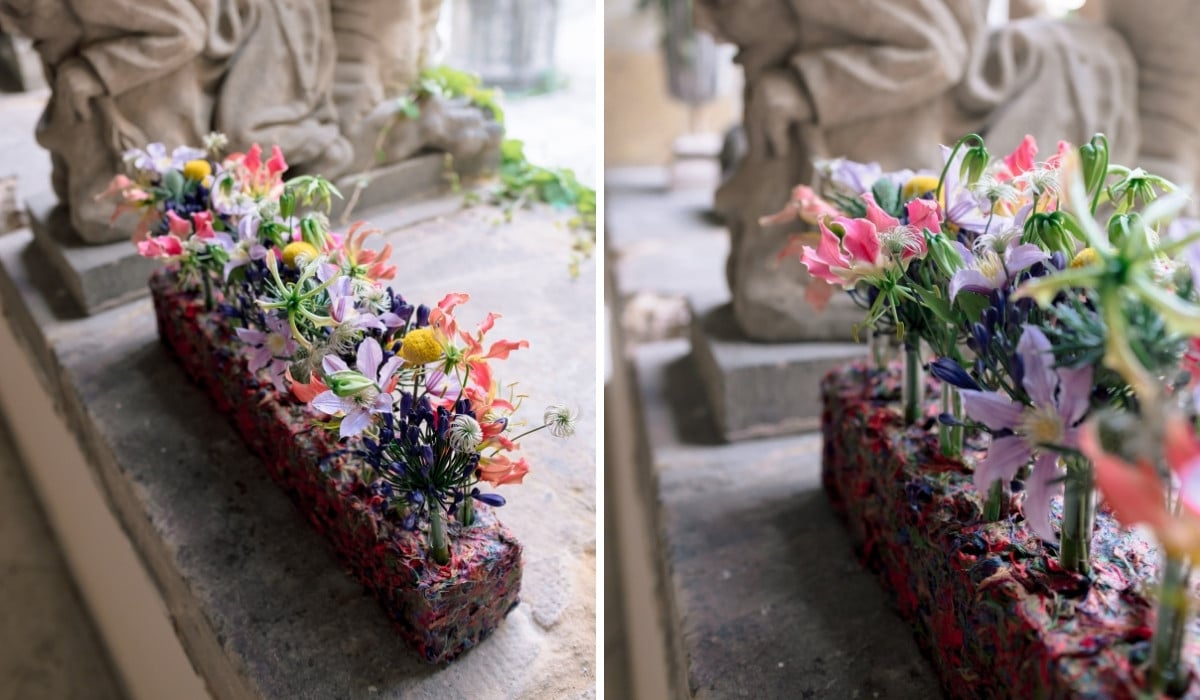 Master florist Kriszti&aacute;n K&ouml;v&eacute;r works with Marginpar's specialty summer assortment in Botanical Structures designs