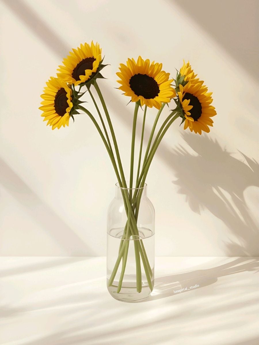 Sunflower is vase by lunapetal_studio (1)