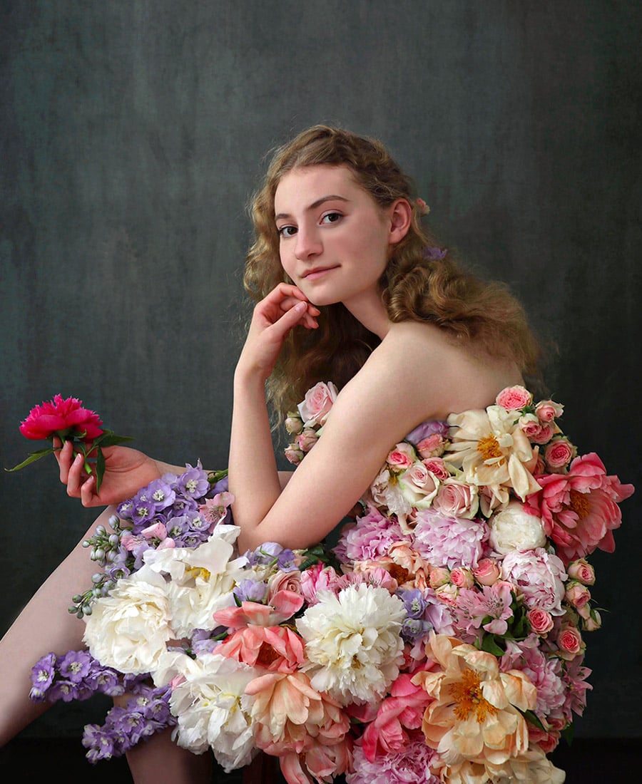 Fia Metta In Flower Pastel Peony Dress