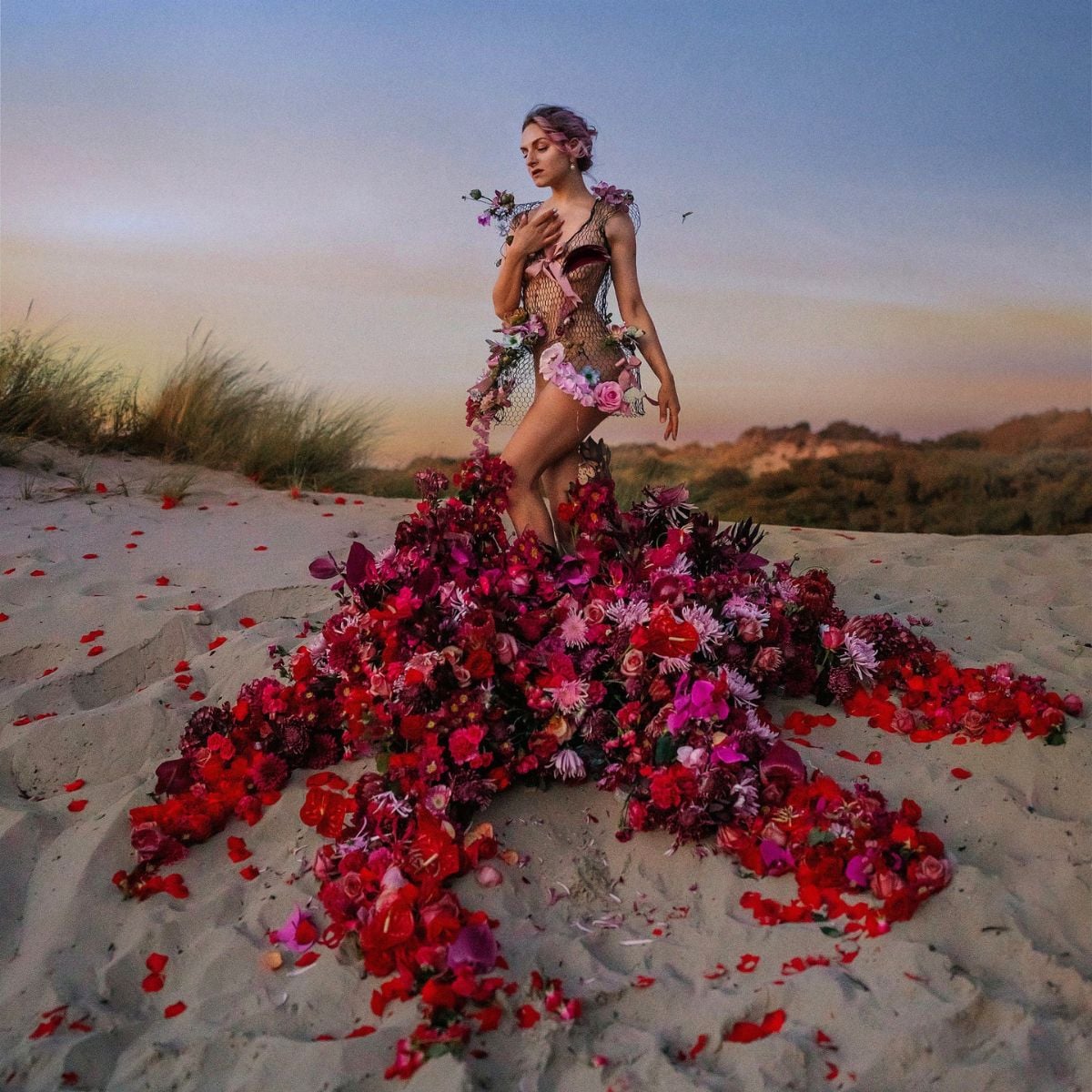 Anna Psy With Her Handmade Flower Dress