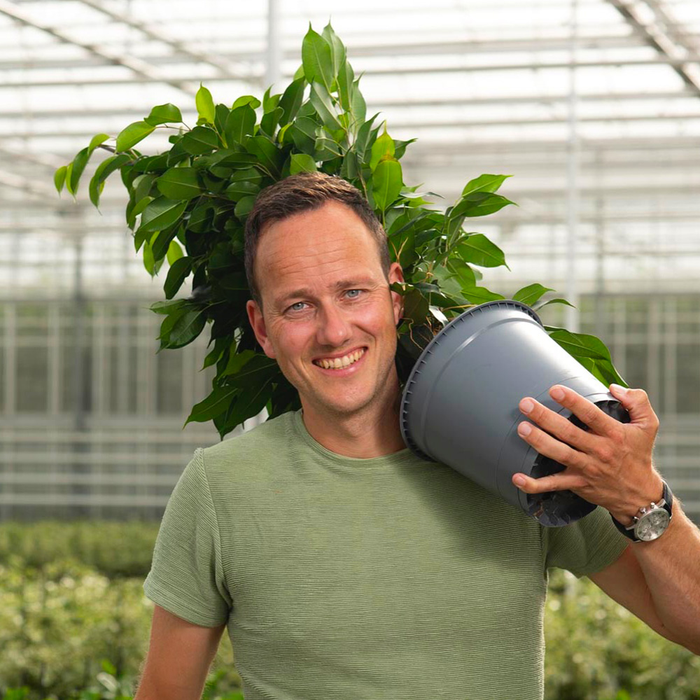 Freek Jansen from Plantanious in greenhouse