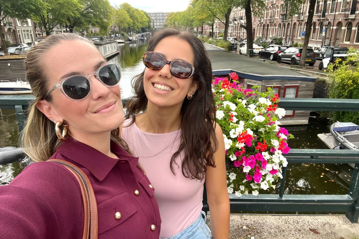 Melissa and her friend in the canals