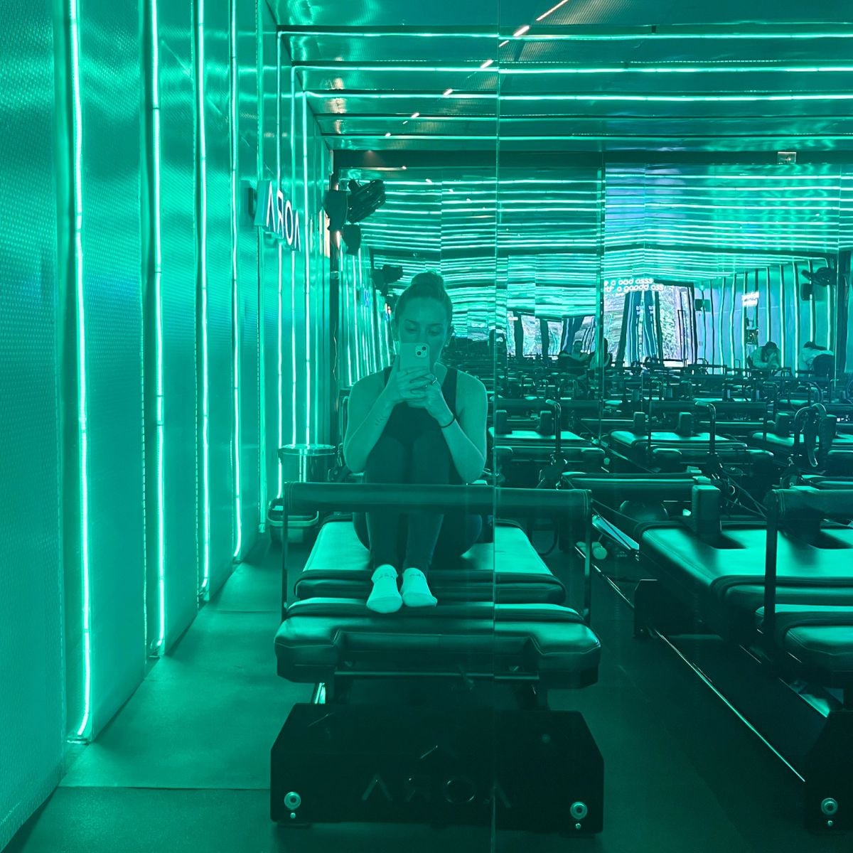Melissa at a pilates class