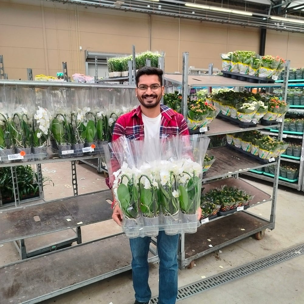 Nishant With Flowers