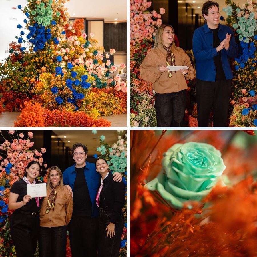 Tinted flower installation