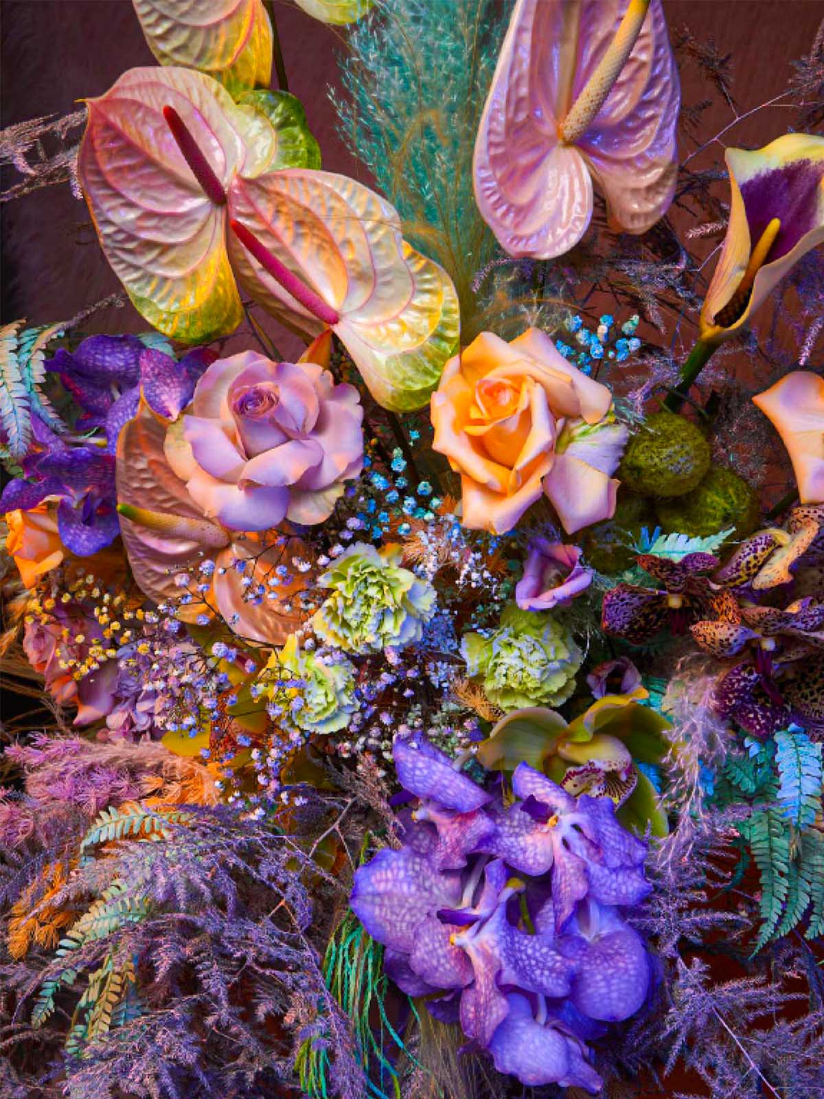 Artistic interpretations using colorful dried flowers on Thursd