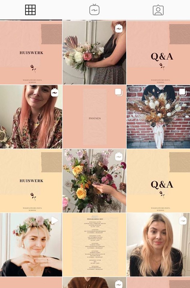 Instagram flower school - Wildflowers and wodka - social feed of instagram school by loes van look on thursd