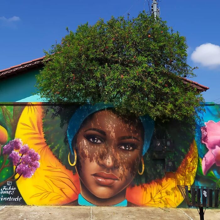 Fábio Gomes Trindade Incorporates Existing Nature Into Spectacular Murals010