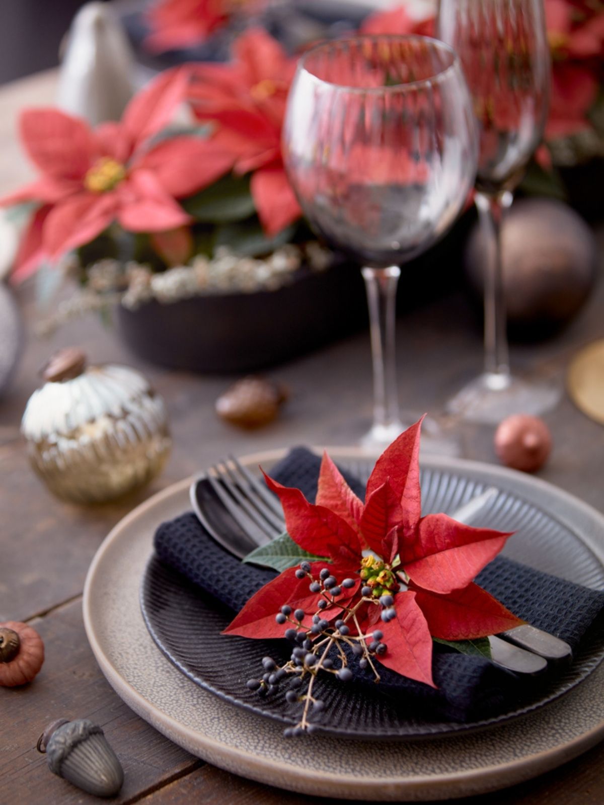 The Most Desired Plants During the Christmas Season in Poland - red christmas table styling - poinsettias poland on thursd