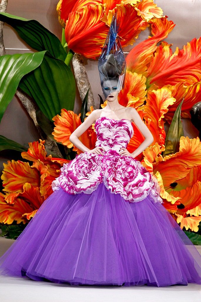 Inside the Blooming Mind of a Floral Fashion Icon - christian dior - purple dress - on thursd