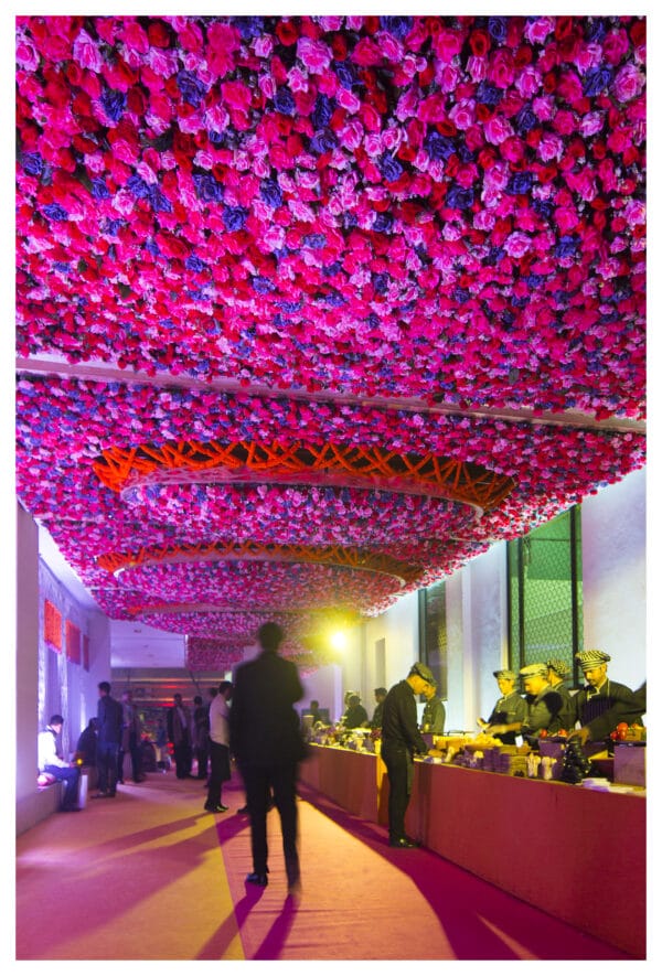Tomas de Bruyne Big Fat Indian Weddings floral ceiling