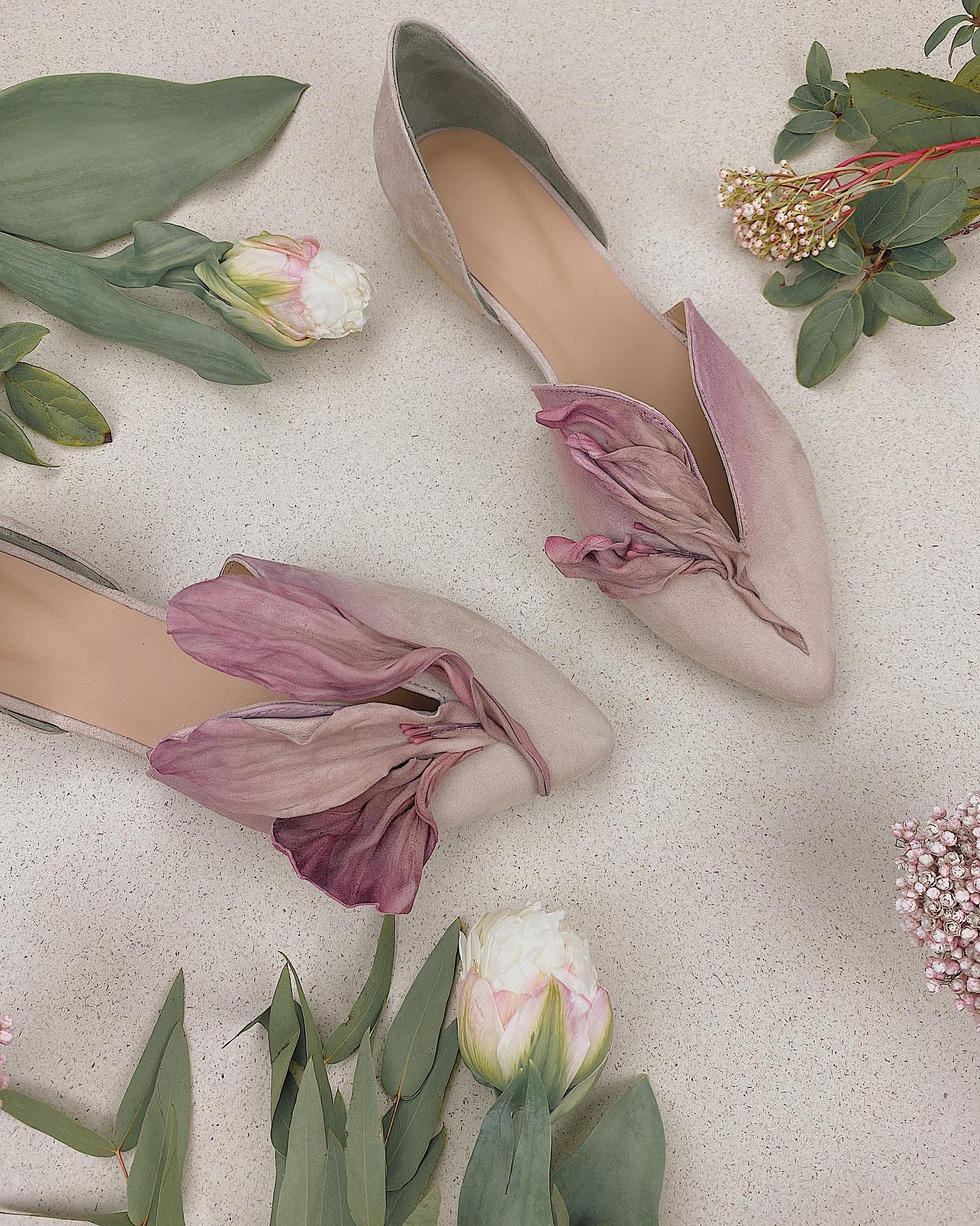 Frivolous Floral Shoes - mark levillen - dark pink shoe