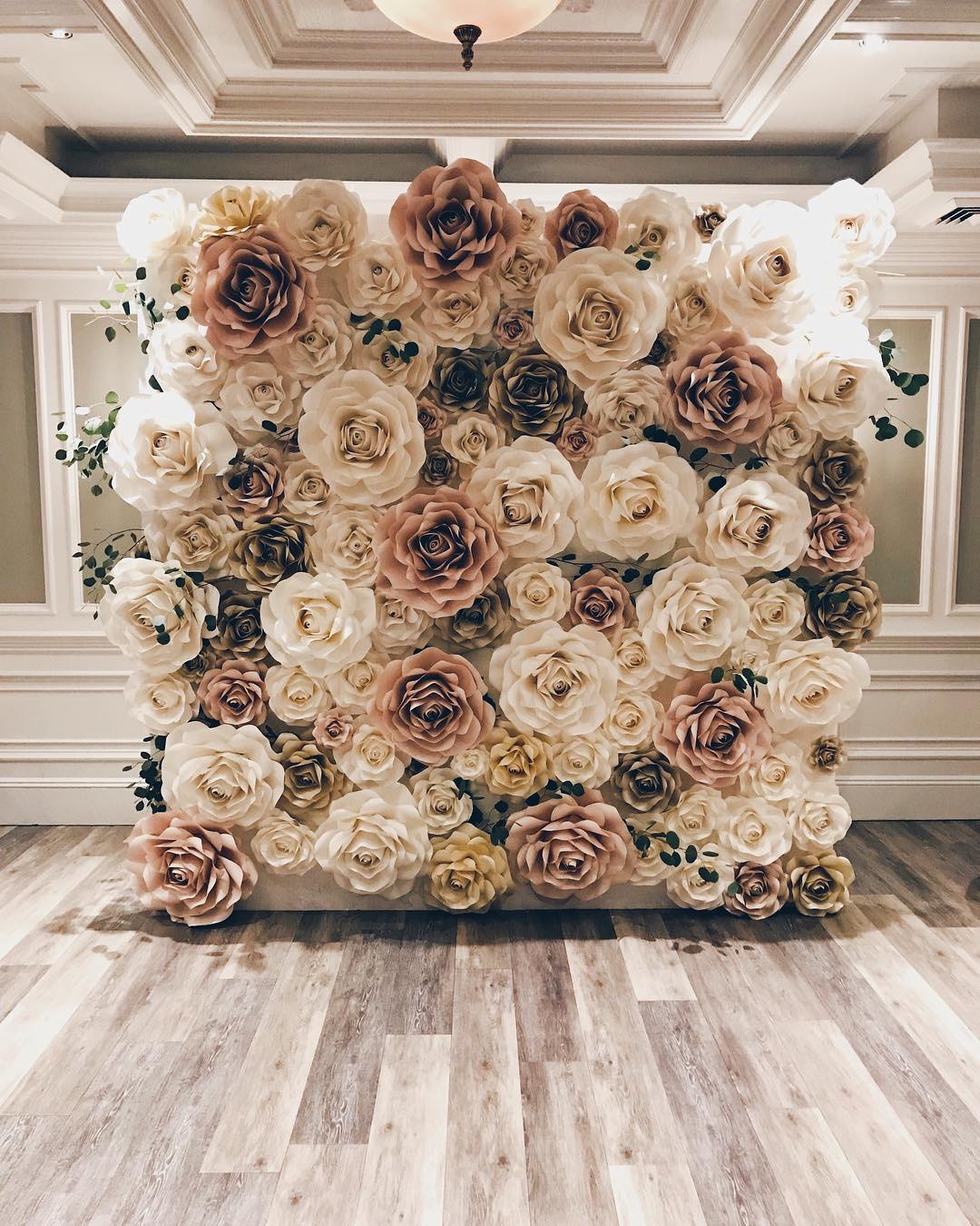 Insta-Worthy Paper Flower Walls to Swoon Over - new york paper flowers - cream paper flower wall - article on thursd