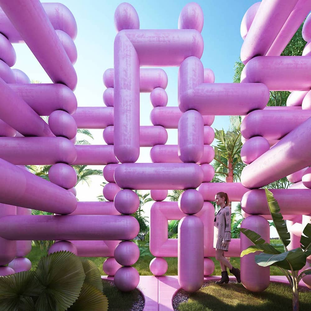 Pink Sets the Tone in the Immersive Installations by Cyril Lancelin002