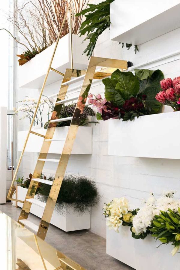 Blush the Flower Shop That Gives You Goosebumps - flowers and brass stairs - on thursd