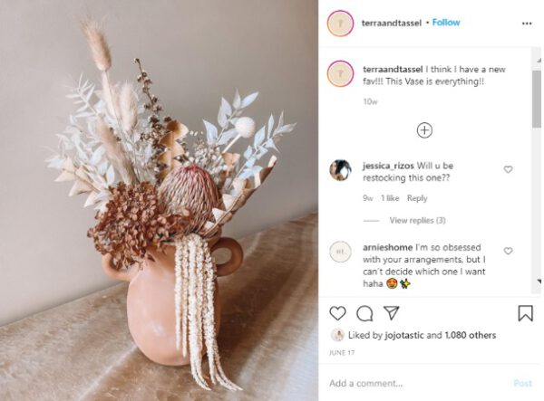 Terra and Tassel post - The Dried Flower Instagram Community on thursd