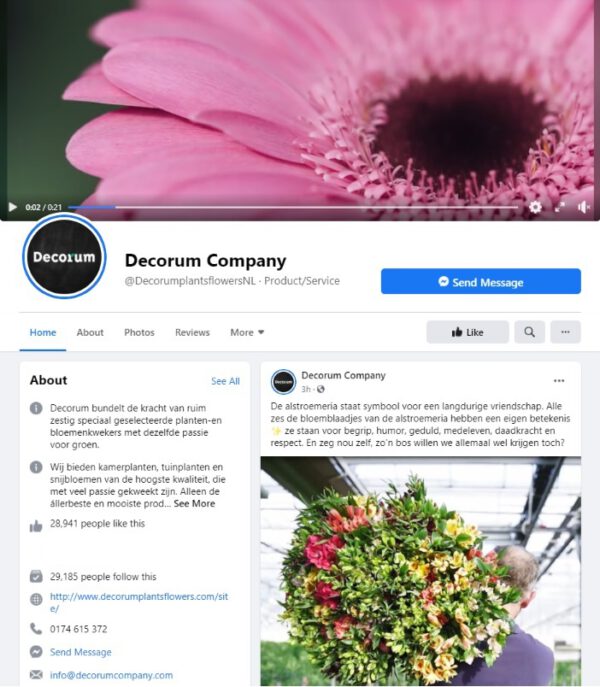 Facebook account Decorum - on thursd