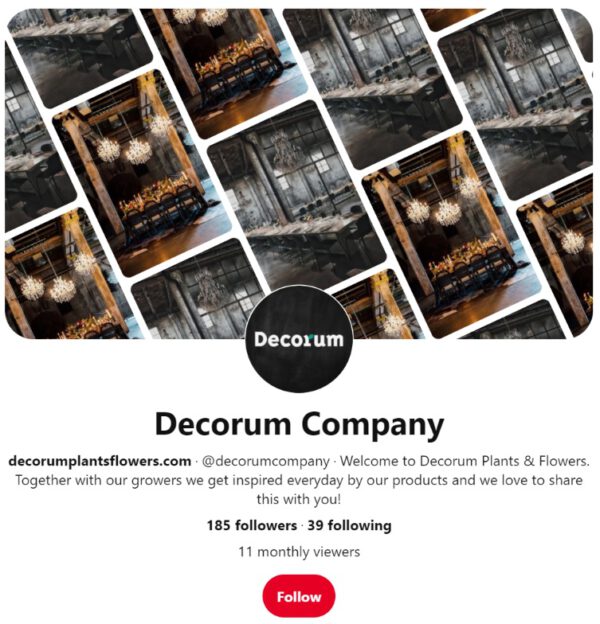 Pinterest account Decorum - on thursd