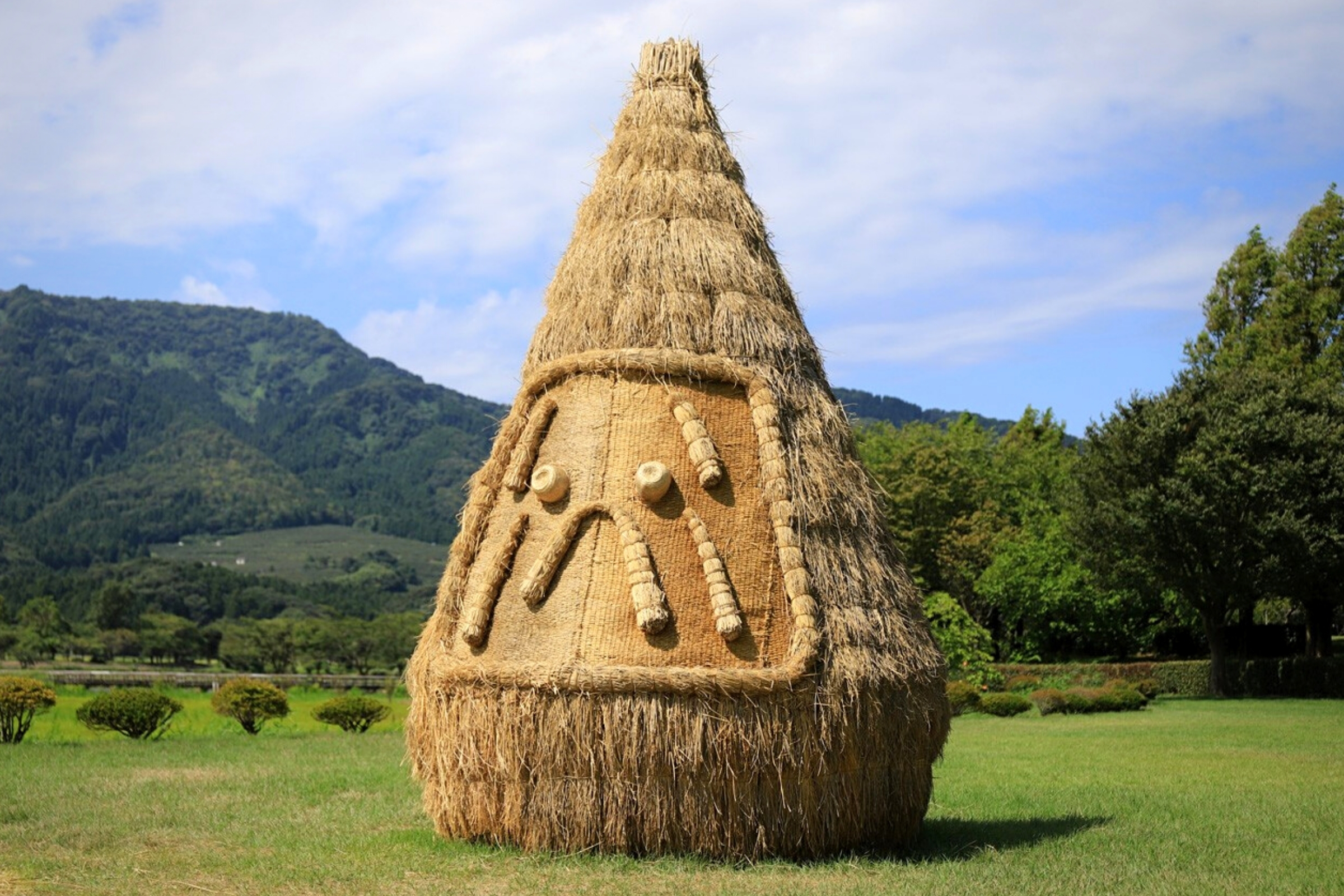 Giant Straw Dinosaurs Invade Japanese Fields After Rice Harvest