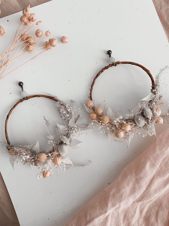 dried flower jewelry earrings