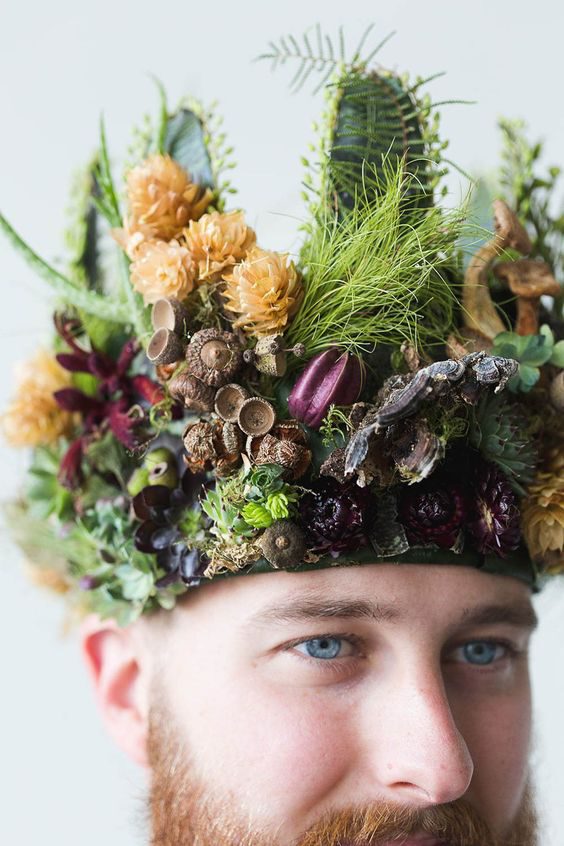 floral crown with live plants