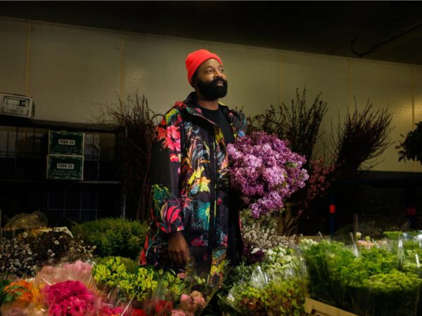 Florist and Artist Maurice Harris Believes in the Business of Beauty - Maurice surrounded by flowers - on thursd