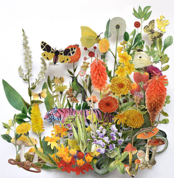Paper Flowers Installation Artist Clare Celeste paper jungle