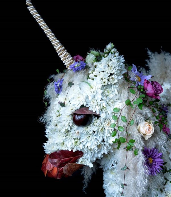 Unique Floral Sculptures Made With Chrysant Pina Colada - unicorn design on thursd - by kico_ruzica_ zoomed in