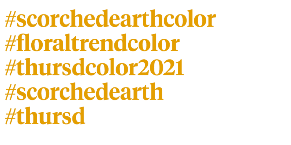 Hashtags Scorched earth Floral Trend Color of the Year 2021