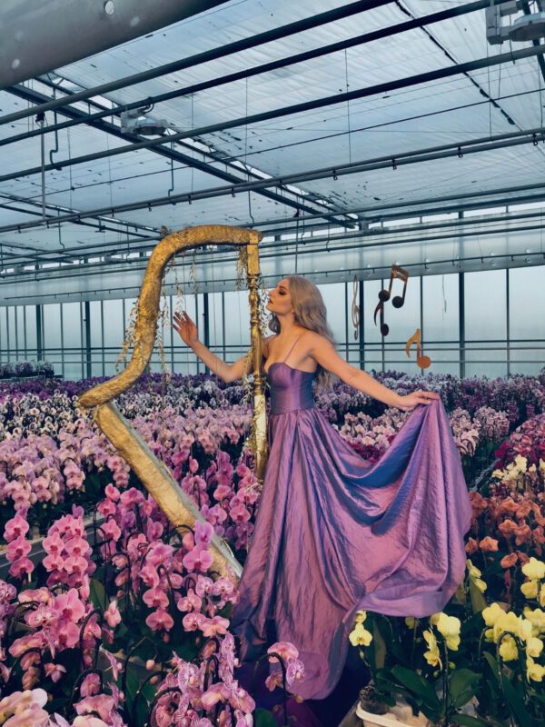 These Photoshoots Give an Everlasting Life to Otherwise Wasted Flowers - orchid purple dress - art photo projects on thursd
