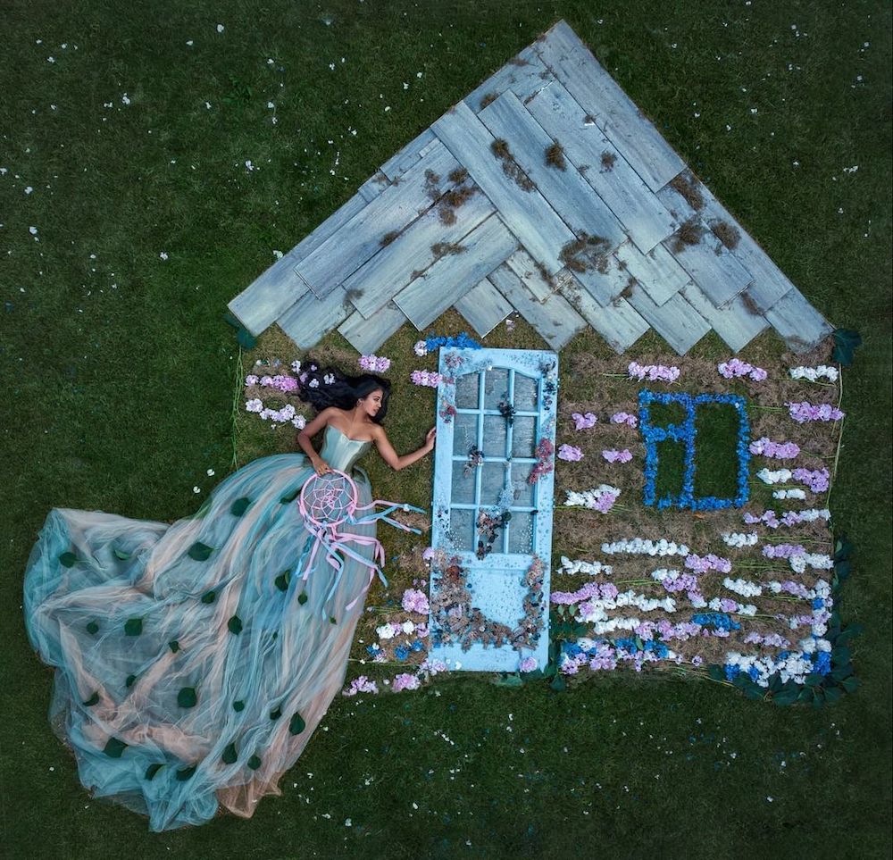 Fairytale Drone Photoshoots Feature Some of Our Favorite Flowers Floral Photopgrahpy