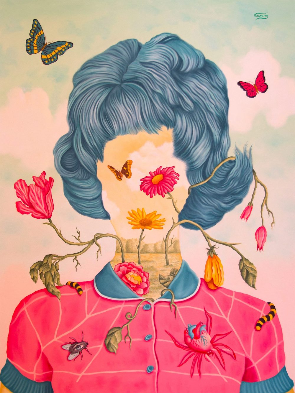 Rafael Silveira Blurs the Lines of Time in His Billowy Soft Dreamscapes Flower Painting