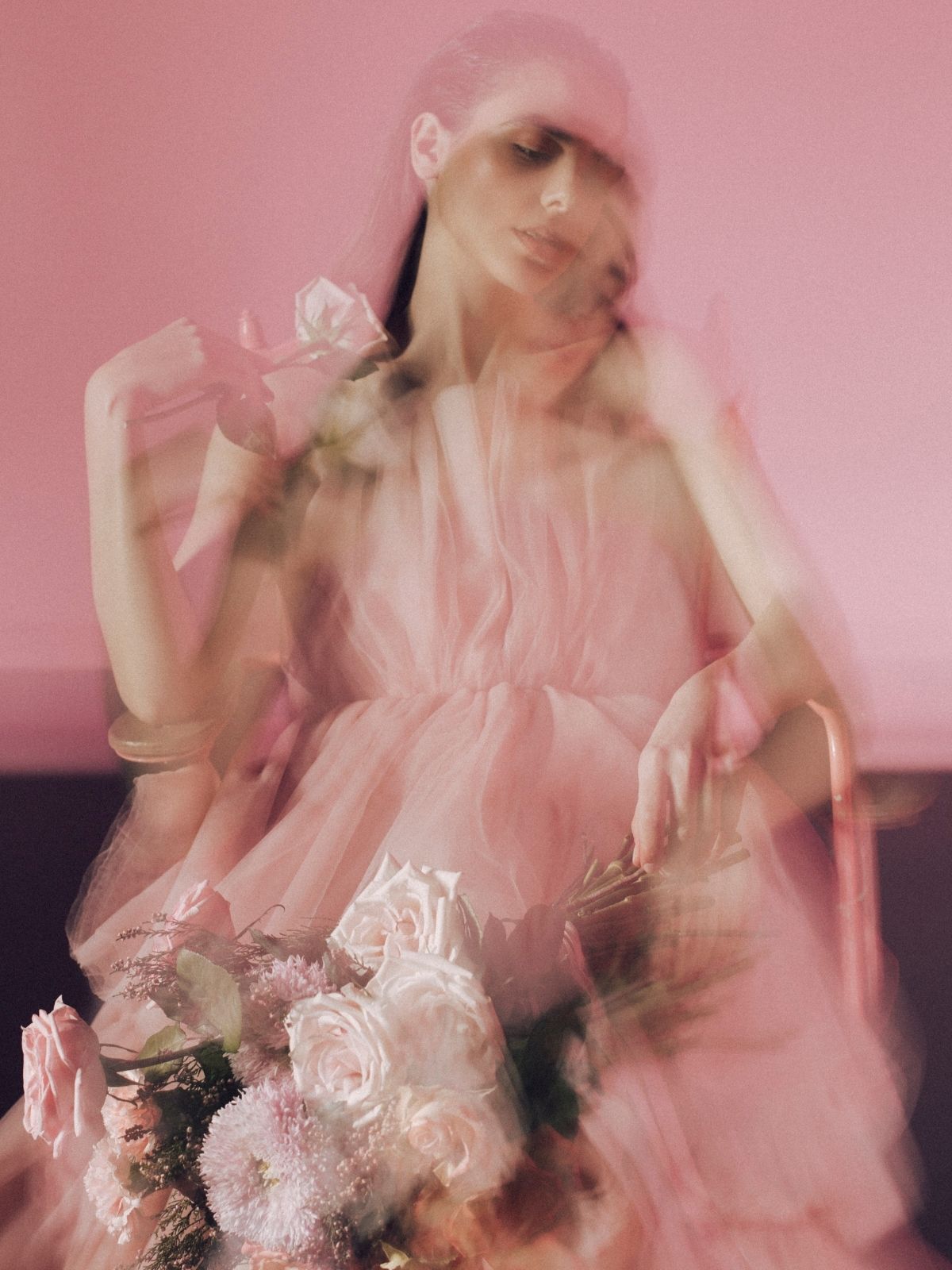 Khrystyna Didukh holding beautiful flowers