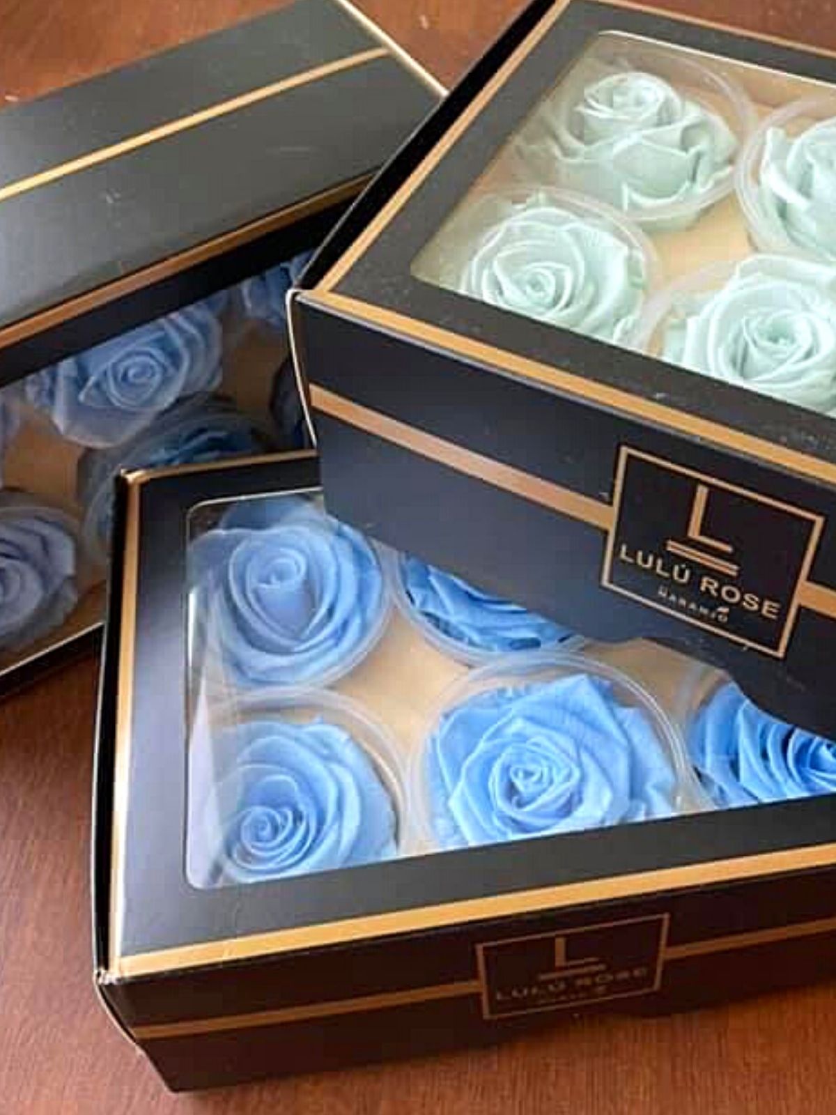 Blue flowers in package