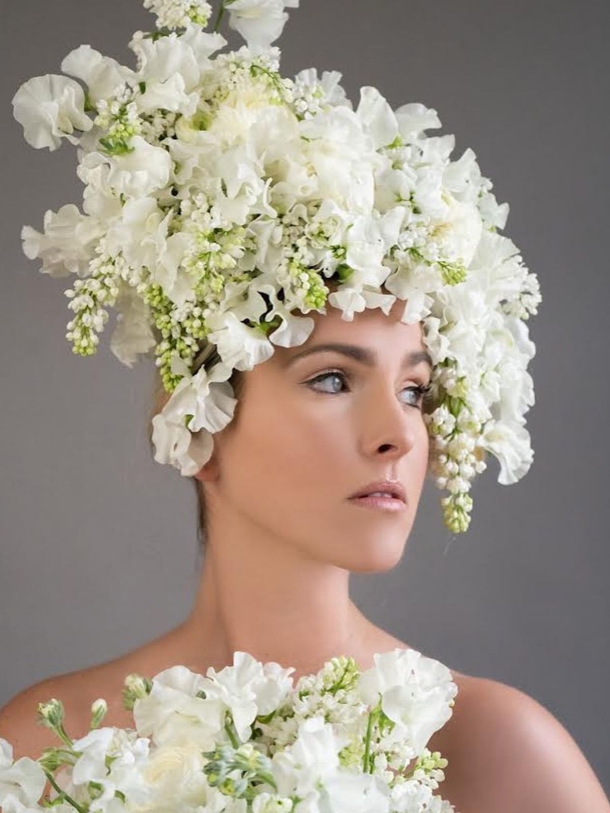 Floral headpiece - white flowers headpiece - best wearable flowers - hollychapple on thursd
