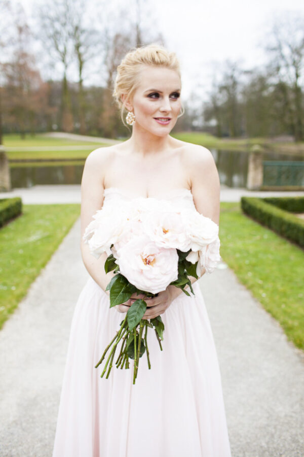 Wedding Bouquet with Prince Jardinier Roses