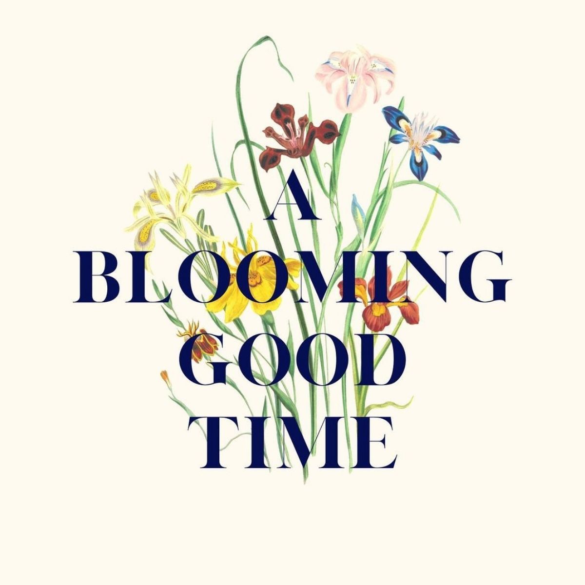 A blooming good time podcast - graphic of flowers