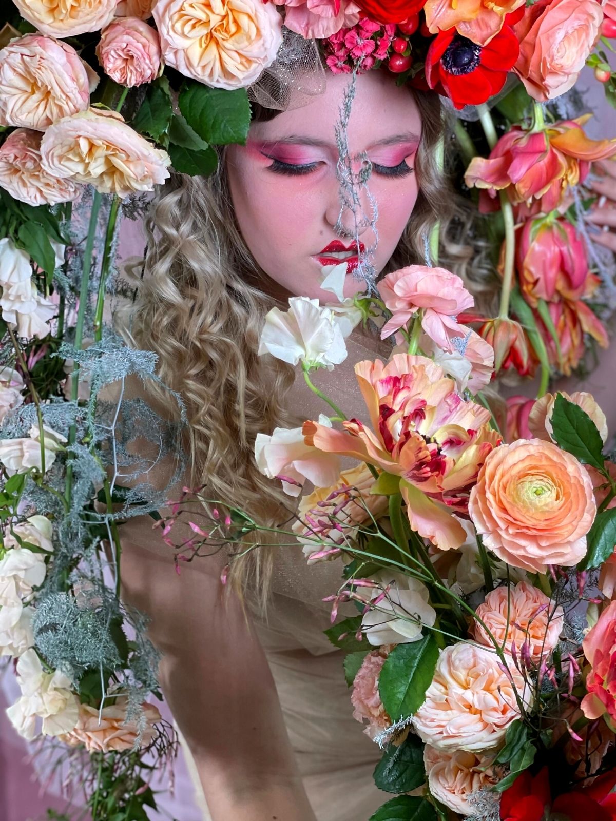 Flowers surrounding a woman - design Beth O'Reilly - on Thursd