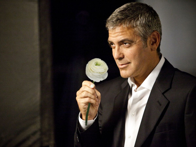 George Clooney with Clooney instead of coffee